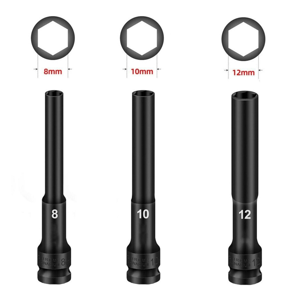 Socket Wrench - A002 3 pièces 1/2 clé à